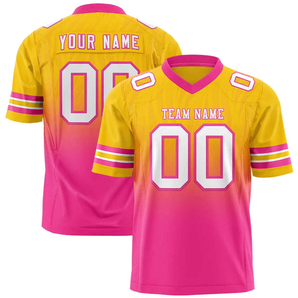 Gold Pink Gradient Outdoor Flag Football Jersey