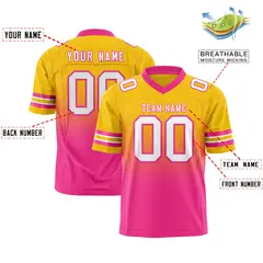 Gold Pink Gradient Outdoor Flag Football Jersey 2