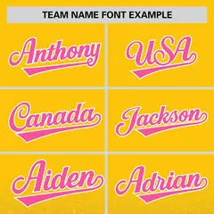 Gold Pink Gradient Sparkle-Effect Authentic Baseball Jersey 3