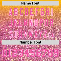 Gold Pink Gradient Sparkle-Effect Authentic Baseball Jersey 4