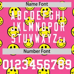 Gold Pink Graffiti Gradient Smile Baseball Jersey 4