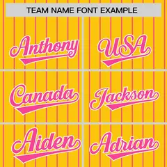 Gold Pink Pinstripe Raglan Varsity Letterman Baseball Jacket 3