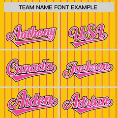 Gold Pink Pinstripe Raglan Varsity Letterman Baseball Jacket 3