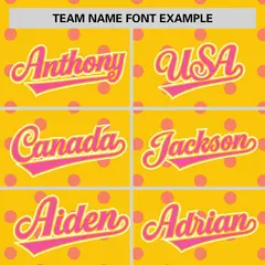 Gold Pink Polka Dot Graffiti Authentic Baseball Jersey 3