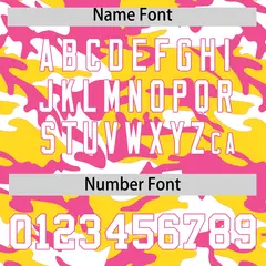 Gold Pink White Camo Gradient Fashion Baseball Jersey 4