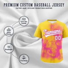 Gold Pink White Skeleton Graffiti Baseball Jersey 4