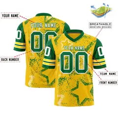 Gold Pink White Star Pattern Authentic Football Jersey 2