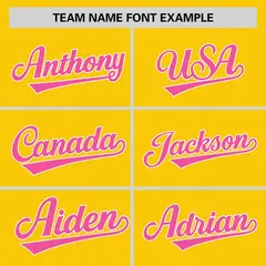 Gold Pink-White Stripe Raglan Two-Button Softball Jersey 3