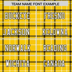 Gold Plaid Pattern Authentic Football Jersey 3