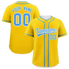 Gold Powder Blue Classic Authentic Baseball Jersey 1