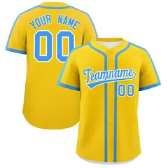 Gold Powder Blue Classic Authentic Baseball Jersey 1