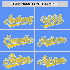 Gold Powder Blue Color Block Varsity Bomber Baseball Jacket 3