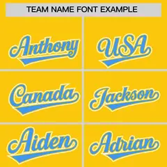 Gold Powder Blue Contrast Raglan Baseball Jersey 3