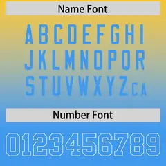Gold Powder Blue Gradient Side Pattern Football Jersey 4