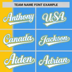 Gold Powder Blue Gradient Stripe Two-Button Softball Jersey 3