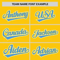 Gold Powder Blue Half Stripe Authentic Baseball Jersey 3