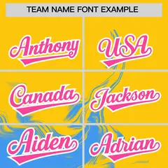 Gold Powder Blue Ink Pattern Authentic Baseball Jersey 3