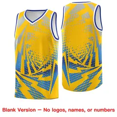 Gold Powder Blue Lightning Halftone Dot Basketball Jersey 6