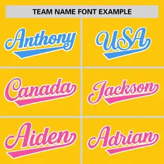 Gold Powder Blue-Pink Gradient Side Baseball Jersey 3