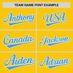 Gold Powder Blue Pinstripe Raglan Baseball Jersey 3