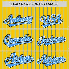 Gold Powder Blue Pinstripe Raglan Varsity Letterman Baseball Jacket 3