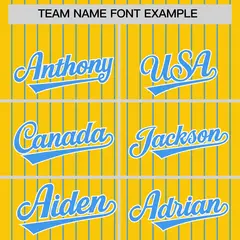 Gold Powder Blue Pinstripe Two-Tone Baseball Jersey 3