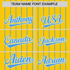 Gold Powder Blue Pinstripe Two-Tone Baseball Jersey 3