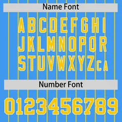 Gold Powder Blue Pinstripe Two-Tone Baseball Jersey 4