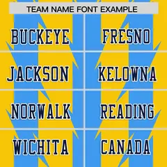 Gold Powder Blue Razr Stripe Graffiti Flag Football Jersey 3