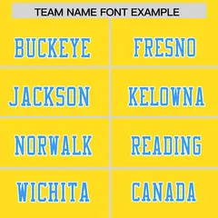Gold Powder Blue Shoulder Cut Two-Tone Flag Football Jersey 3