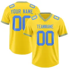 Gold Powder Blue Square Neckline Football Jersey 1