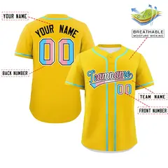 Gold Powder Blue Transgender Pride Month Baseball Jersey 2