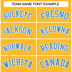 Gold Powder Blue-White Classic Hockey Jersey 3