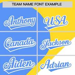 Gold Powder Blue-White Half Heart Color Block Baseball Jersey 3