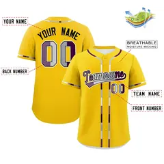 Gold Pride Month Classic Style Genderless Baseball Jersey 2