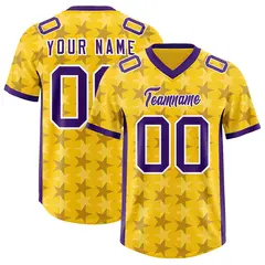 Gold Purple All Star Graffiti Pattern Football Jersey 1