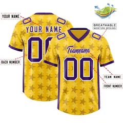 Gold Purple All Star Graffiti Pattern Football Jersey 2