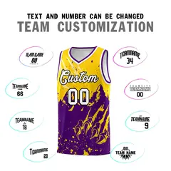 Gold Purple Beast Pattern Sports Basketball Jersey 4