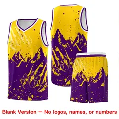 Gold Purple Beast Pattern Sports Basketball Jersey 7