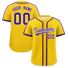 Gold Purple Classic Authentic Baseball Jersey 1