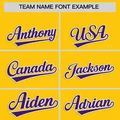 Gold Purple Classic Authentic Baseball Jersey 3