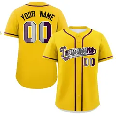 Gold Purple Classic Pride Month Genderless Baseball Jersey