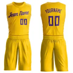 Gold Purple Classic Sets Basketball Jersey 1
