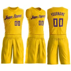 Gold Purple Classic Sets Basketball Jersey 2