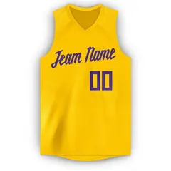 Gold Purple Classic Tank Top Basketball Jersey 5