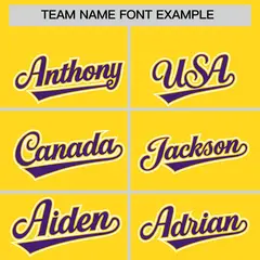 Gold Purple Color Block Side Dotted Line Baseball Jersey 3