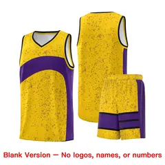 Gold Purple Dot Graffiti Irregular Pattern Basketball Jersey 7