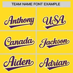 Gold Purple Edge Color Block Baseball Jersey 3