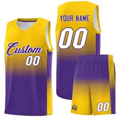 Gold Purple Gradient Fashion Sports Basketball Jersey 1