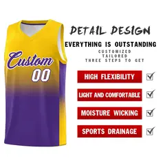 Gold Purple Gradient Fashion Sports Basketball Jersey 2